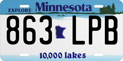 MN license plate 863LPB