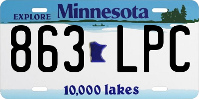 MN license plate 863LPC