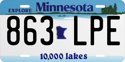 MN license plate 863LPE
