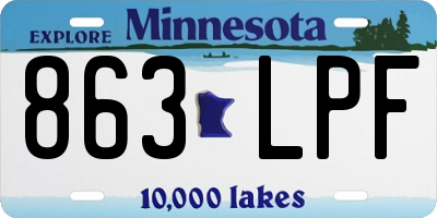 MN license plate 863LPF