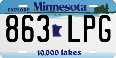 MN license plate 863LPG