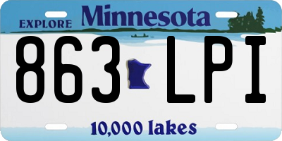MN license plate 863LPI