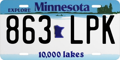 MN license plate 863LPK
