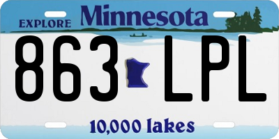 MN license plate 863LPL