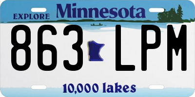 MN license plate 863LPM