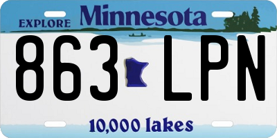 MN license plate 863LPN