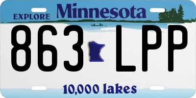 MN license plate 863LPP