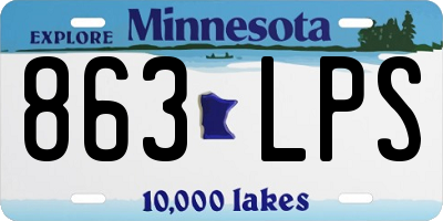 MN license plate 863LPS