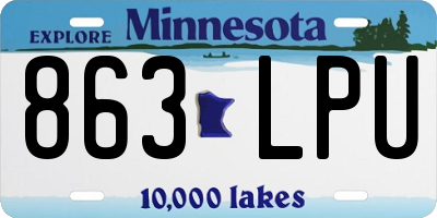 MN license plate 863LPU