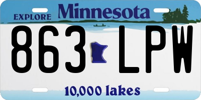 MN license plate 863LPW