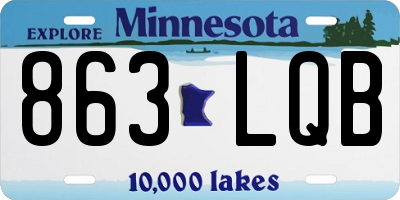 MN license plate 863LQB