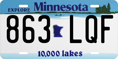 MN license plate 863LQF