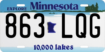 MN license plate 863LQG