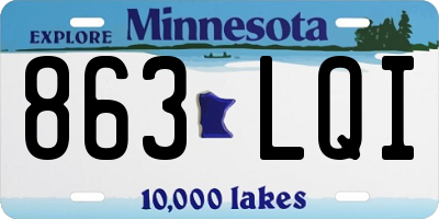 MN license plate 863LQI