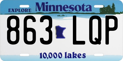 MN license plate 863LQP