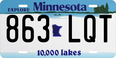 MN license plate 863LQT