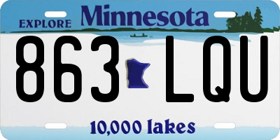 MN license plate 863LQU