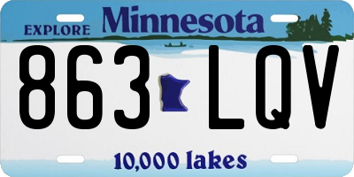 MN license plate 863LQV