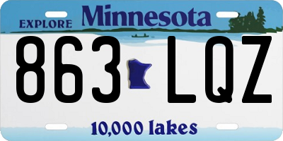MN license plate 863LQZ