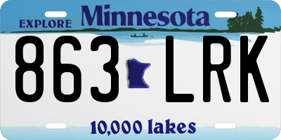 MN license plate 863LRK
