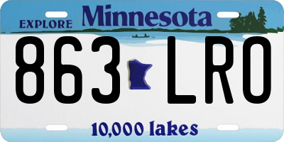MN license plate 863LRO