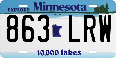 MN license plate 863LRW