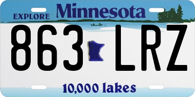 MN license plate 863LRZ