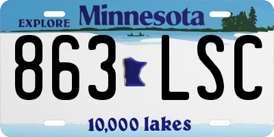 MN license plate 863LSC