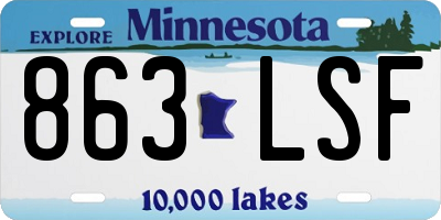 MN license plate 863LSF