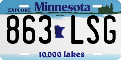 MN license plate 863LSG