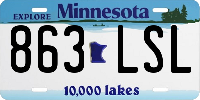 MN license plate 863LSL