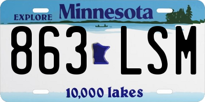 MN license plate 863LSM