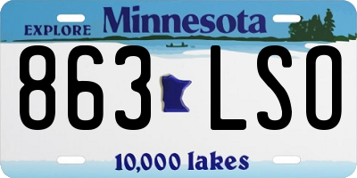 MN license plate 863LSO