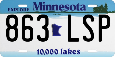 MN license plate 863LSP
