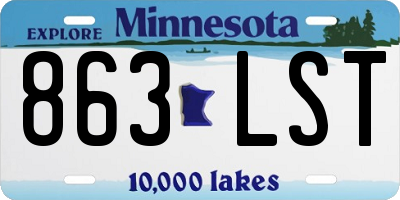 MN license plate 863LST