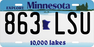 MN license plate 863LSU