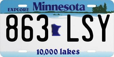 MN license plate 863LSY