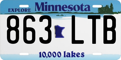 MN license plate 863LTB