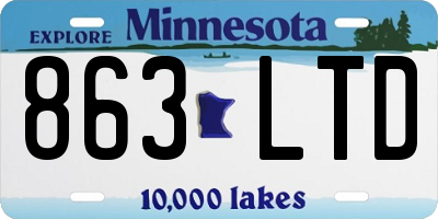 MN license plate 863LTD