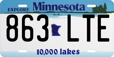 MN license plate 863LTE