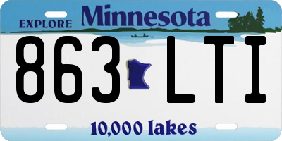 MN license plate 863LTI