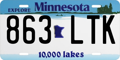 MN license plate 863LTK