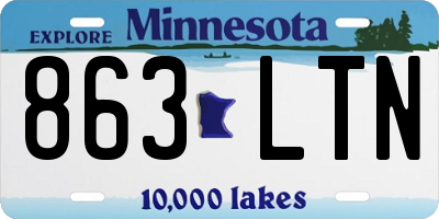 MN license plate 863LTN