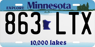 MN license plate 863LTX