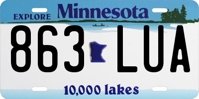MN license plate 863LUA