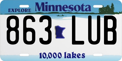 MN license plate 863LUB