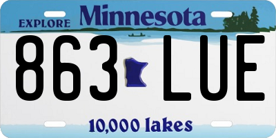 MN license plate 863LUE