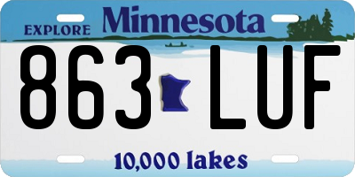 MN license plate 863LUF