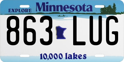 MN license plate 863LUG