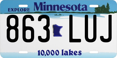 MN license plate 863LUJ